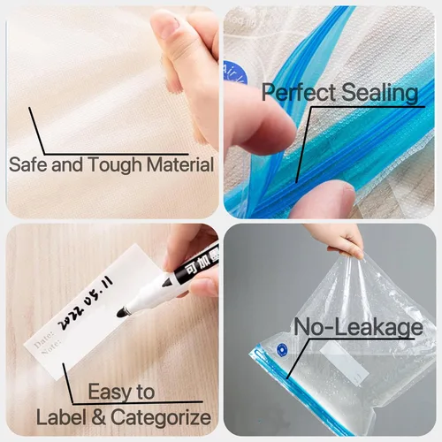 Miniatura 5 de Sous Vide - Bolsas reutilizables sin BPA con sellado al vacío para almacenamiento de alimentos, congelación, bolsa de almacenamiento al vacío