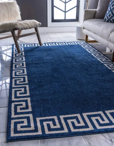 Miniatura 17 de Unique Loom Athens Collection - Alfombra clásica geométrica con diseño de borde moderno, 2 x 3 pies, color carbón/beige