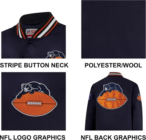 Miniatura 5 de Ultra Game Chaqueta de satén oficial de la NFL Supreme Heritage para hombre