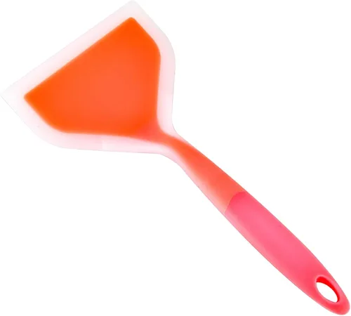 Miniatura 7 de Espátula ancha flexible estable y gruesa de silicona para panqueques, herramienta para hornear, utensilios de cocina para el hogar, naranja