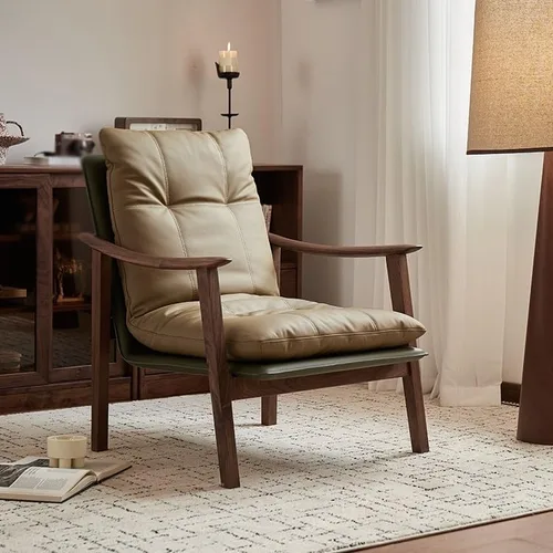 Miniatura 4 de Silla de escritorio cómoda Silla de madera Silla de comedor Silla de té moderna Silla de té para el hogar Reposabrazos Silla de ocio Silla