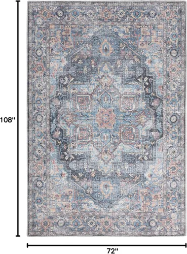 Miniatura 129 de Nourison Home New Concept - Alfombra lavable de 6 x 9 pies, fácil de limpiar, no se desprende, para dormitorio, sala de estar, comedor y cocina