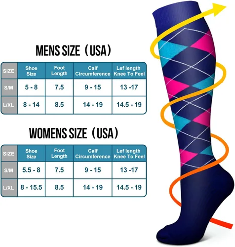 Miniatura 7 de Bluemaple Paquete de 6 calcetines de compresión de cobre para mujeres y hombres, el mejor apoyo para médicos, correr, enfermería, atletismo