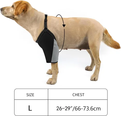 Coodeo Protector de codo para perro con arnés ajustable, mangas suaves y transpirables para curación de heridas y prevención de lamidas, anillos en