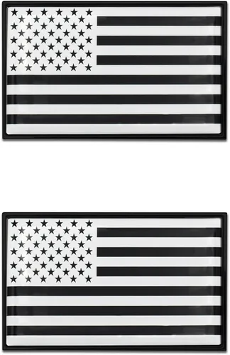 Miniatura 10 de Elektroplate Emblema cromado de metal de la bandera de Estados Unidos, tamaño del automóvil de 3.4 x 2.2 pulgadas, resistente a la intemperie Cromo