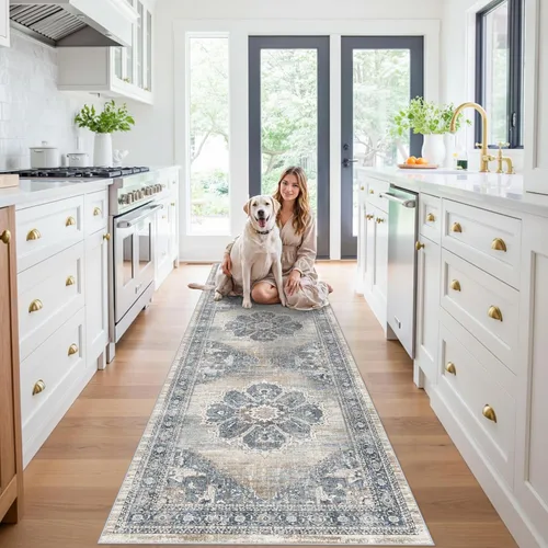 Miniatura 11 de YOUFORTONG Alfombras Corredoras de 2x10 para Pasillos, Alfombra de Cocina Suave, Alfombra Corredera Antideslizante con Respaldo de Goma para Baño