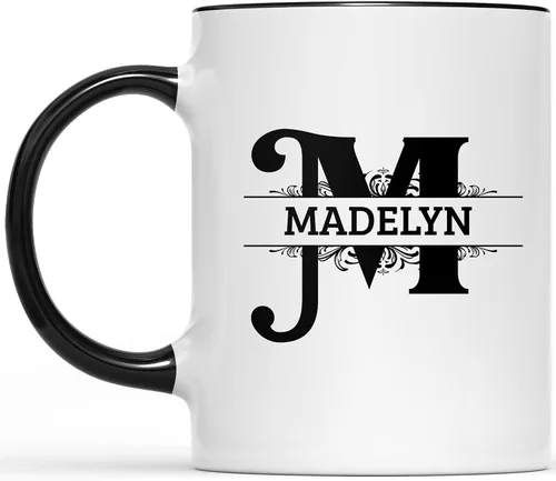 Miniatura 6 de Taza de café inicial con nombre personalizado para mujeres y hombres, regalos con monograma, taza de café personalizada con letras iniciales
