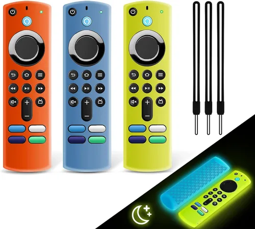 Miniatura 14 de Paquete de 3 fundas de silicona para control remoto Fire TV Stick 4K/Alexa Voice Remote 3ª generación, funda protectora de silicona antideslizante