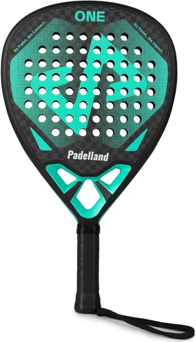 PADELLAND - Raqueta de pádel - Superficie de fibra de carbono, apta para principiantes e intermedios, ligera, 0.8 libras, control de forma de