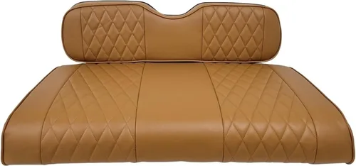 Miniatura 33 de Huskey Parts Company 2 piezas de fundas de asiento para carrito de golf marrón con costura en diamante para Club Car DS 2000.5-2013, vinilo de grado