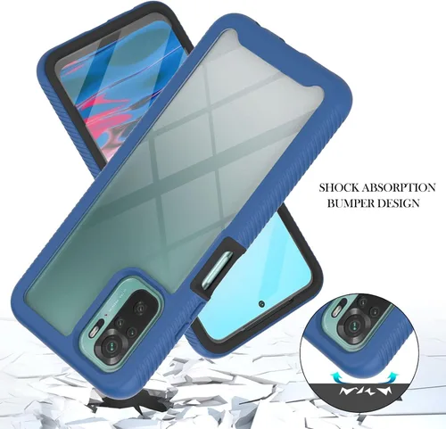 Miniatura 2 de XYX Funda compatible con Xiaomi Redmi Note 10s, protector de pantalla integrado transparente de cuerpo completo, funda de protección híbrida Azul