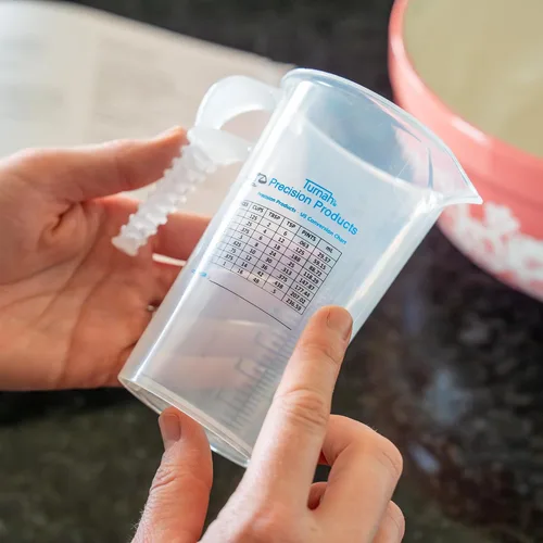 Miniatura 2 de Jarra de medición de 1 taza de 8 onzas con práctica tabla de conversión – Grado alimenticio – Ideal para cocinar, aficiones en el hogar, acuarios