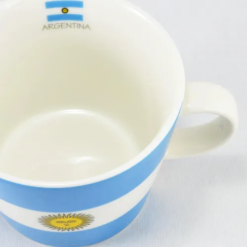 Miniatura 3 de Gekjinsha Sugar Land 10961-2 - Taza con diseño de bandera, Argentina, 12.8 fl oz (380 cc), fabricada en Japón, apta para microondas y lavavajillas