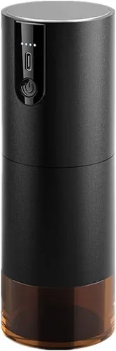 Molinillo de café eléctrico, rebabas cónicas de acero inoxidable, ajustes de molienda ajustables, portátil y apto para viajes, negro (color: negro)
