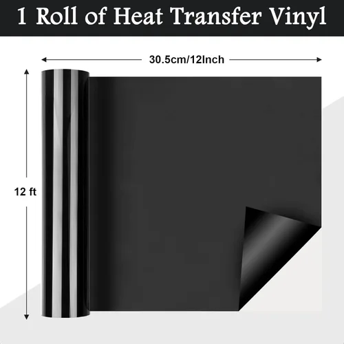 Miniatura 3 de Flasoo Rollos de Vinilo de Transferencia de Calor, 12" x 24 pies Vinilo HTV de Planchar para Camisas, Compatible con Todas las Máquinas de Corte