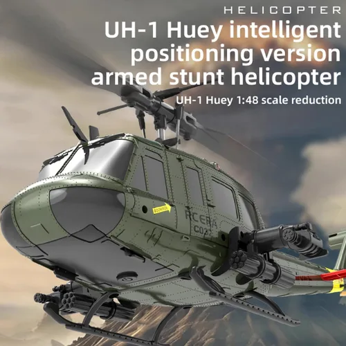 Miniatura 3 de Helicóptero RC ERA C032 RC, escala 1/48 2.4G 6CH UH-1 Huey Flybarless RC Helicóptero, estabilización giroscopio de 6 ejes, con retención de altitud