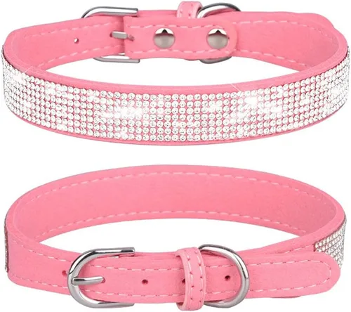 Miniatura 2 de Collar de Perro Pequeño, Collares de Perro con Diamantes de Imitación, Brillantes, Elegantes y con Detalles de Resplandecimiento para Razas XXS, XS