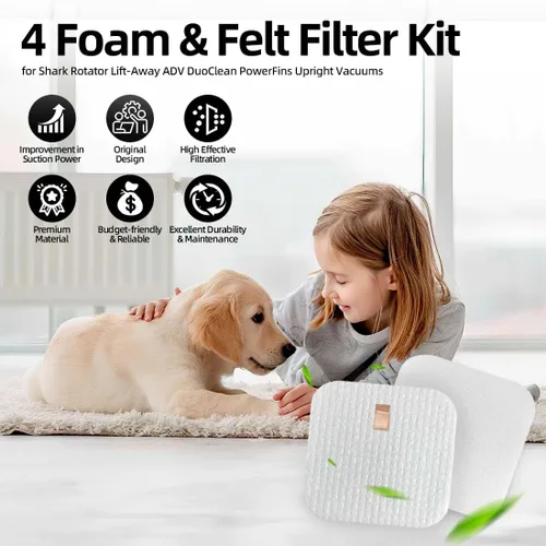 Miniatura 7 de LA401 LA300 LA502 - Filtro de vacío de repuesto para Shark LA500, LA301, LA455, LA555, LA322 Rotator Lift Away ADV DuoClean PowerFins - Juego
