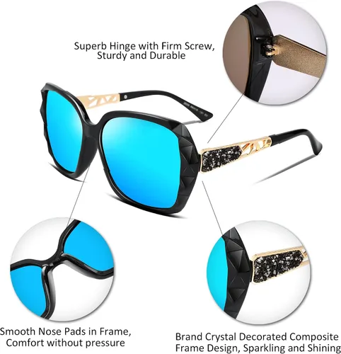 Miniatura 48 de FEISEDY - gafas de sol polarizadas para mujer, marco compuesto brillante B2289