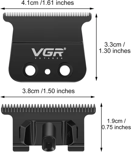 Miniatura 7 de VGR 640 cortapelos profesionales para hombres, juego de cortapelos y recortadoras inalámbricas de 9000 rpm, kit de corte de pelo con hoja en T sin