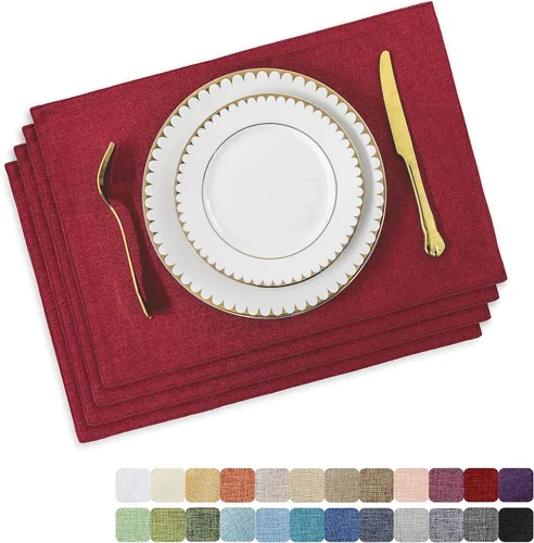 Miniatura 38 de Juego de 6 manteles individuales resistentes al calor para mesa de comedor y cocina de Home Brilliant, manteles individuales para mesa de comedor