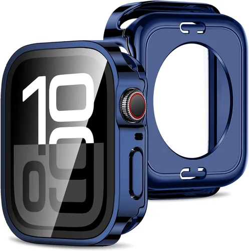 Miniatura 29 de Amizee Estuche 2 en 1 [Paquete de 2] Compatible con Apple Watch Series 9/8/ 7 de 45 mm con Protector de Pantalla Integrado, Cubierta Protectora