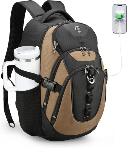 Miniatura 26 de swissdigital Mochila para portátil de viaje de negocios, para hombre y mujer, con puerto de carga USB inteligente, compatible con portátiles de 15.6