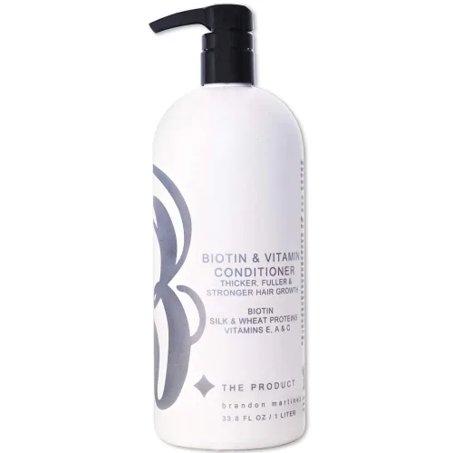 Miniatura 10 de Acondicionador capilar con vitamina biotina para adelgazar el cabello, acondicionador hidratante con aloe vera y pepino, tratamiento acondicionador