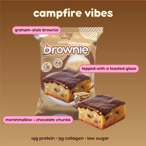 Miniatura 5 de Prime Bites Brownie Proteico de Alpha Prime Supplements Alto en Proteína, Golosina Baja en Azúcar Fortificada con Colágeno Delicioso Bocadillo