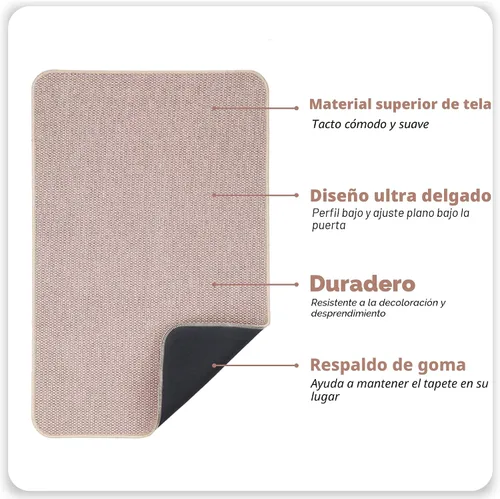 Miniatura 2 de Tapete de baño ultrafino, con base de goma, antideslizante, secado rápido, lavable a máquina, pelo bajo, absorbente, para ducha exterior, fregadero