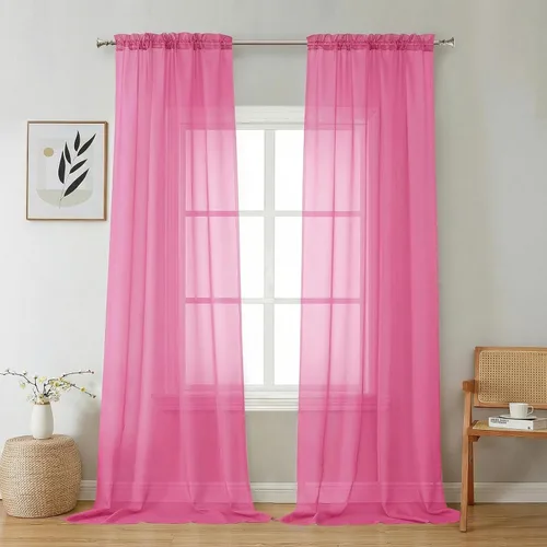 Miniatura 225 de Aiyufeng 2 paneles de cenefa transparente negra de 14 pulgadas de largo, cortinas cortas negras transparentes para dormitorio, cortinas de cocina