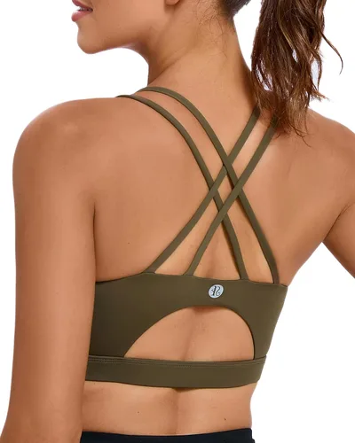 Miniatura 165 de Brasieres deportivos para mujer, con relleno, tipo camiseta sin mangas, sexis, con espalda cruzada, de alto impacto, largos, ideales para practicar