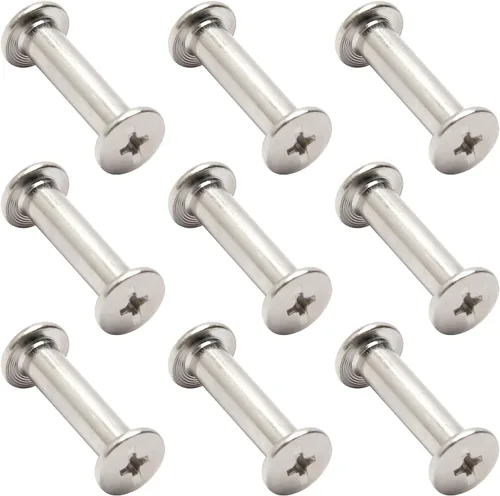 Miniatura 11 de Aicosineg 20 tornillos Phillips M5x6mm de fijación para cinturón, hebilla de acero al carbono, cabeza cruzada, tornillos Chicago, cierre de cuero