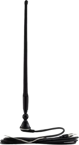 RecPro Antena de mástil de goma para radio AM/FM RV con cable de 72 pulgadas | Montaje superior o lateral | Antena de goma flexible con base Negro