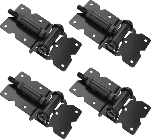Miniatura 7 de Bisagras de puerta de cierre automático, accesorios ajustables y resistentes, kit de bisagras de puerta de 90 grados para madera/vinilo/metal/valla