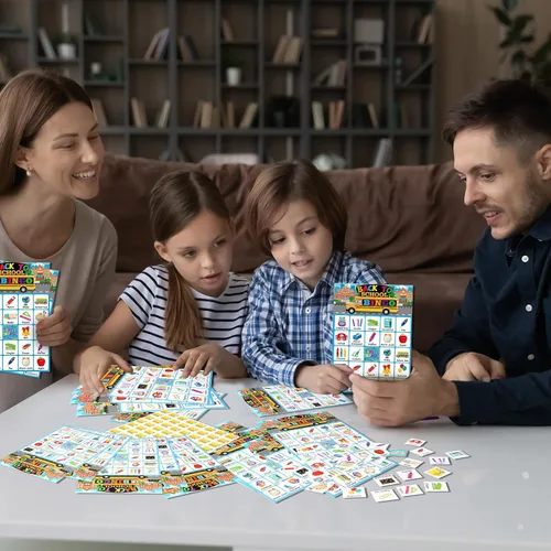 Miniatura 5 de Liliful 35 piezas de bingo de regreso a la escuela, 24 jugadores, tarjetas de bingo para el primer día de escuela, juegos de fiesta para niños