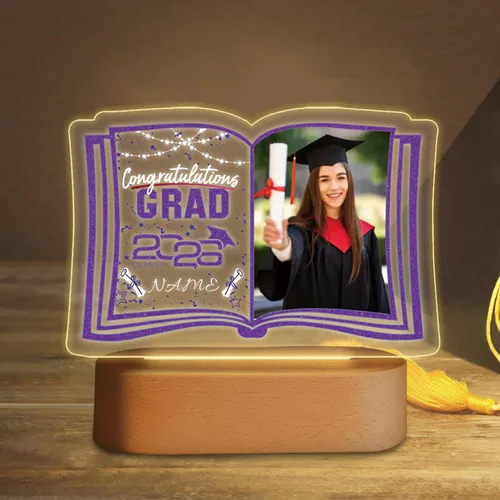 Miniatura 42 de Regalos de graduación personalizados luz nocturna con nombre de foto, lámpara LED de graduación personalizada 2026 para mujeres y hombres, regalos