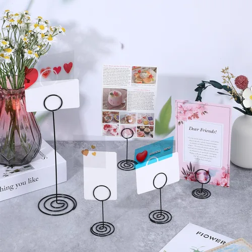 Miniatura 4 de Lemecima 36 soportes para números de mesa, 3 tamaños, soporte para tarjetas de lugar, números de nombre, menú, notas, tarjetas, fotos, clip, soporte