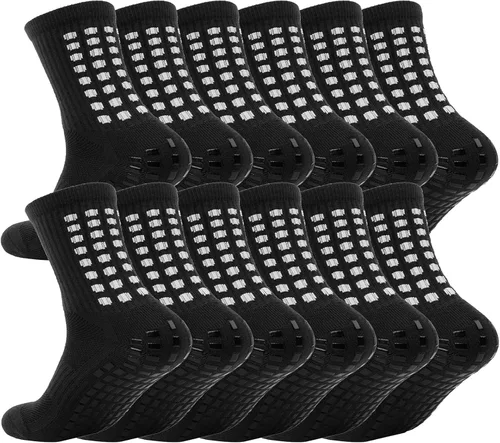 Miniatura 10 de fjberrtsat Calcetines para hombre de fútbol sin deslizamiento, antideslizantes, para fútbol y baloncesto, con almohadillas antideslizantes