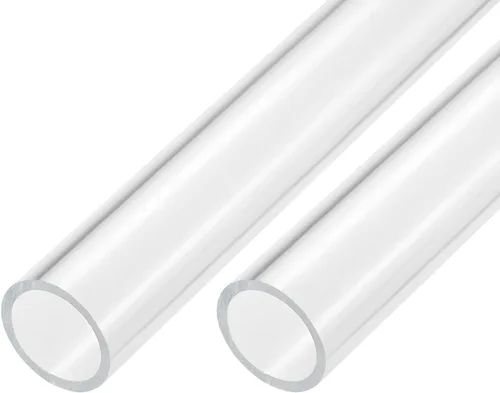 Miniatura 27 de MECCANIXITY Tubo acrílico transparente rígido redondo 18mm (0.7") ID 0.866 in (7/8") OD 14" para lámparas y linternas, sistema de refrigeración por