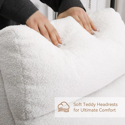 Miniatura 6 de HCHAIRH Mecedora para guardería, silla mecedora de enfermería Sherpa para mamá, guardería, silla mecedora Morden con respaldo alto para sala