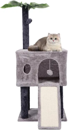 Miniatura 9 de Árbol de gato de 41 pulgadas para gatos de interior, torre de gato con tablero de rascar, casa de actividad moderna para gatos grandes, condominio