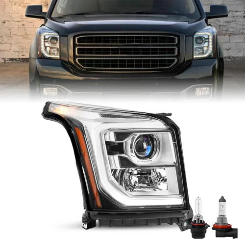 Miniatura 14 de SOCKIR Conjunto de faros delanteros y antiniebla para GMC YUKON SLT 2015-2020, SLE/Yukon XL SLT, SLE OE - Par de faros halógenos de fábrica, carcasa