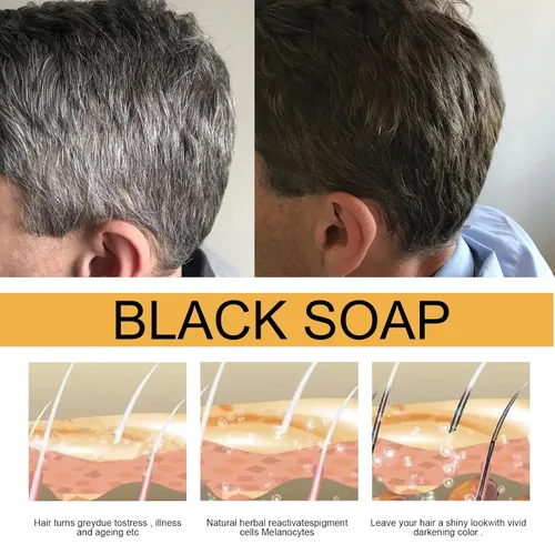 Miniatura 7 de Barra inversa de cabello gris, barra de champú para oscurecer el cabello, jabón inverso de cabello blanco para mujeres y hombres
