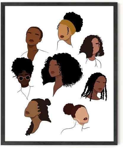 Miniatura 8 de HAUS AND HUES Pintura de mujeres afroamericanas para paredes, arte africano, arte de pared, arte de pared de mujeres negras, pinturas artísticas