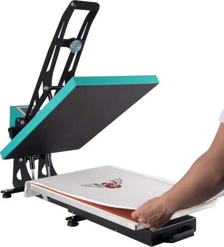 Miniatura 2 de Máquina de prensa de calor deslizante de 16 x 24 pulgadas para camisetas, placa extraíble de concha, impresora de sublimación digital industrial