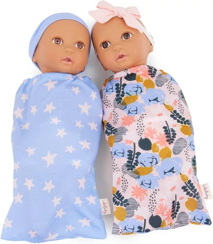 Miniatura 12 de LullaBaby Muñecas gemelas realistas de 14 pulgadas - Tonos de piel claros y ojos azules - Cuerpos suaves y trajes extraíbles - Sombrero, diadema