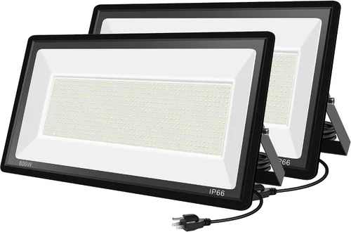 Miniatura 10 de Paquete de 3 focos LED de 80 W, luces de seguridad exteriores superbrillantes, luz de inundación impermeable IP66, 10,400 lm 5000 K, luces