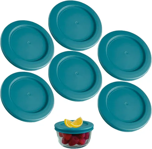 Miniatura 17 de KlareWare Tapas de repuesto para 2 tazas, tapas de plástico sin BPA para Pyrex 7200, Anchor Hocking (paquete de 4, azul) - Contenedores no incluidos