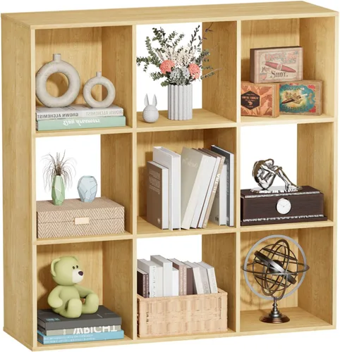 Miniatura 15 de Organizador de almacenamiento con panel trasero cerrado, estantes de madera de 13.5 pulgadas para cubículos, resistente, estantería para sala